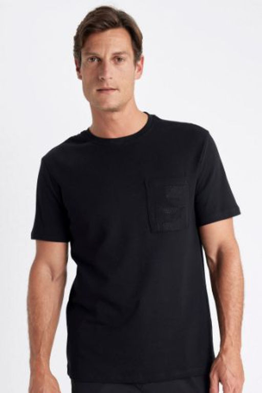 Regular Fit Bisiklet Yaka Basic Duz K?sa Kollu Tisort