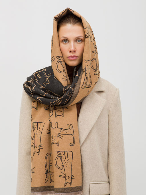 В составе шерсть и кашемир! теплый двусторонний палантин - Tantino фото 6