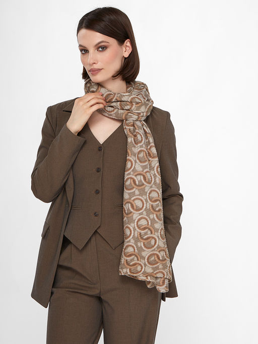 Большой, мягкий, тонкий и очень нежный двусторонний палантин с рисунком - Tantino фото 15