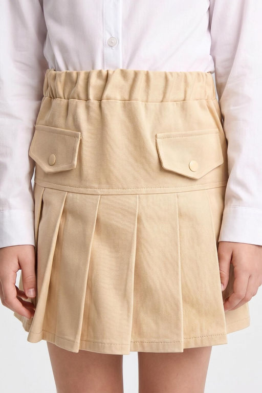 Gabardin Mini Etek K_z _ocuk - Defacto фото 4