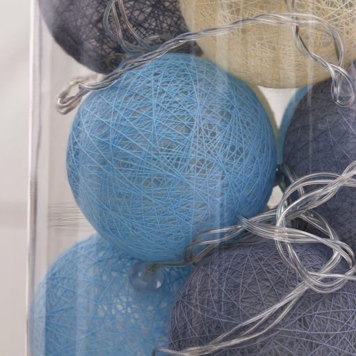 Гирлянда Нить 5 м с насадками Клубки небесные, IP20, прозрачная нить, 20 LED, свечение тёплое белое, 220 В - Luazon lighting фото 6