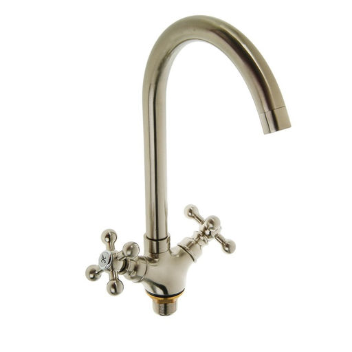 Смеситель для кухни Accoona A4571A, двухвентильный, с гайкой, латунь, сатин