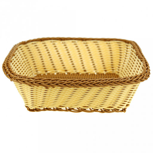 Корзина-сухарница плетеная "Кофе с молоком" 26х26см h8см, полипропилен, форма "квадратная" (Китай)