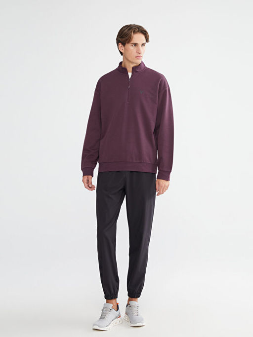Dik Yaka Erkek Sweatshirt