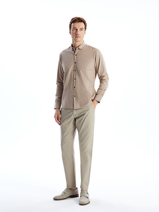 Regular Fit Uzun Kollu Gabardin Erkek G?mlek