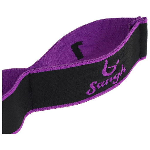 Эспандер-лента Sangh, эластичная, с захватами, 90х4 см, цвет фиолетовый  фото 4