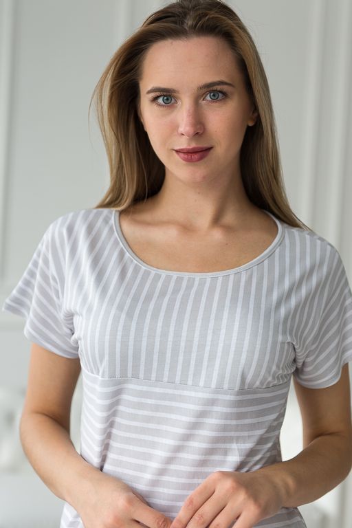 Туника женская из кулирки Альбертина светло-серый - Амадэль фото 4