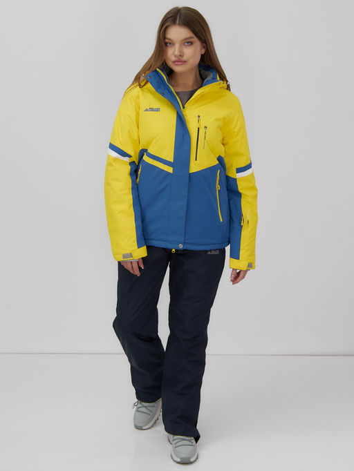 Горнолыжный костюм женский зимний УЦЕНКА желтого цвета 02804J - Mtforce фото 2