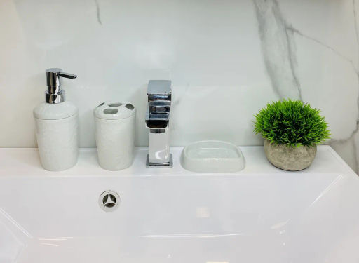 Набор: Диспенсер для мыла+Стакан для зубных щеток+Мыльница Tule (светло-серый) - Полимербыт фото 5