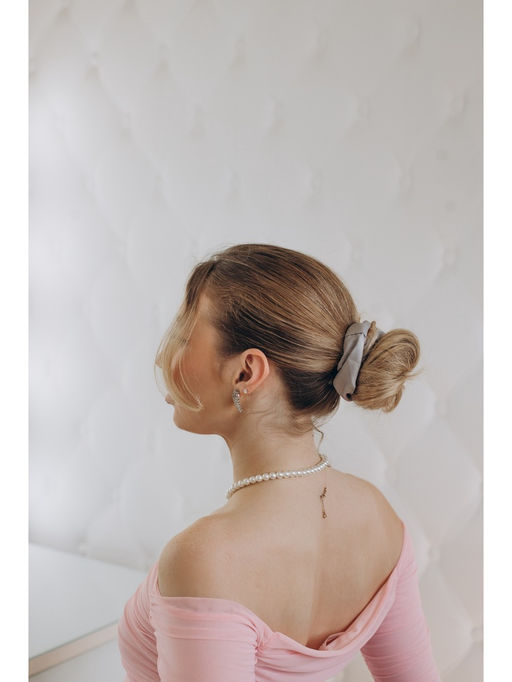 Цена за 3 шт. Резинка для волос «Орбита», цветная, 13 см, серая