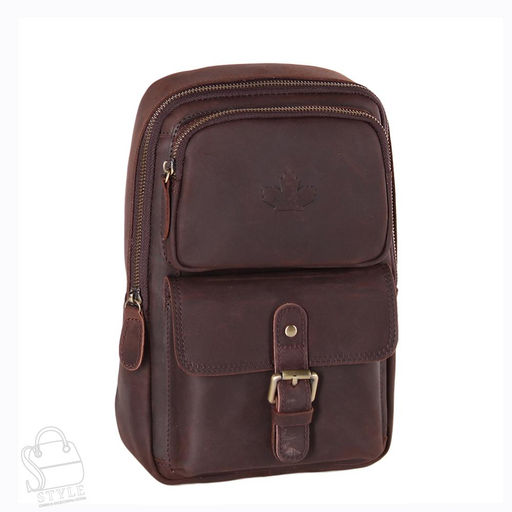 Рюкзак мужской кожаный 35801Z d.brown Zinimsk  в Новосибирске