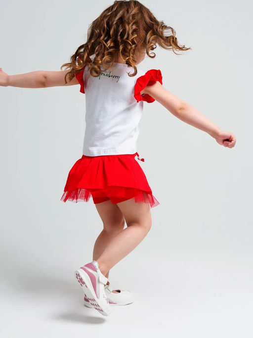 12429017 Комплект детский трикотажный для девочек: фуфайка (футболка), юбка-шорты - Playtoday фото 6