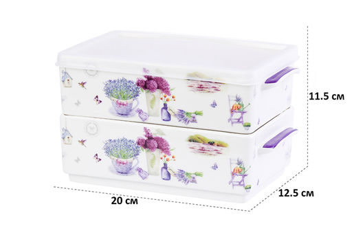 Набор 2 блюд д/холодца 800 мл 20*12,5*11,5 см Лаванда NEW BONE CHINA - Elan gallery фото 3