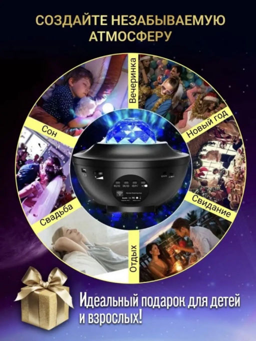 Ночник - проектор Звездное небо (с usb) (3573) - Мой органайзер фото 4