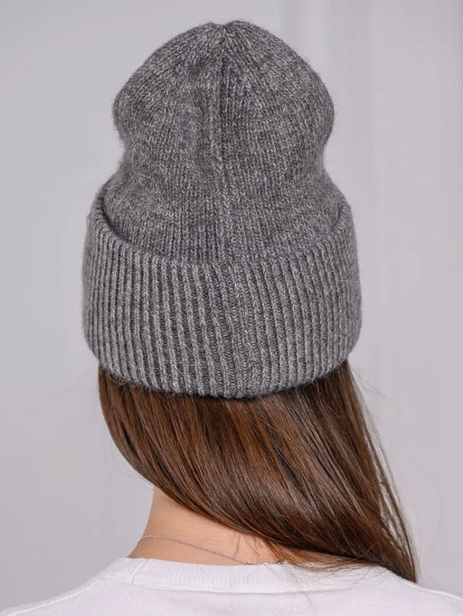 Теплая зимняя шапка бини из нежнейшей ангоры - Pretty mania фото 6