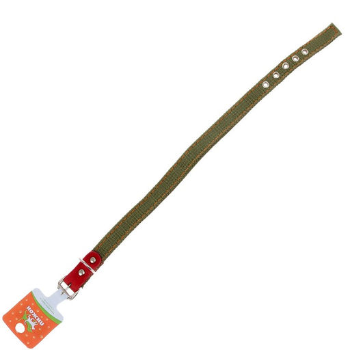 Ошейник брезентовый двухслойный, 50 х 2 см, ОШ 25-35 см, хаки - Пижон фото 3