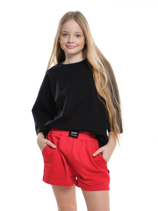 Шорты для девочки подростковые 22-7634 красный - Mini maxi фото 3
