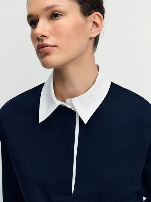 Хлопковый джемпер с отложным воротником / Zarina