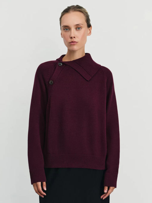 Джемпер из хлопка с пуговицами на воротнике / Zarina фото 4