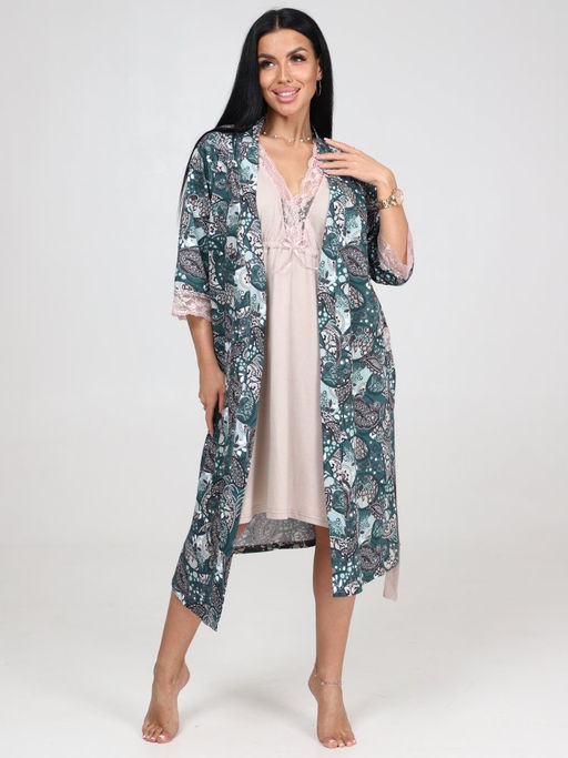 96 ЖЕНСКИЙ КОМПЛЕКТ ДВОЙКА (Зелёный (огурцы)) - А-дина фото 2