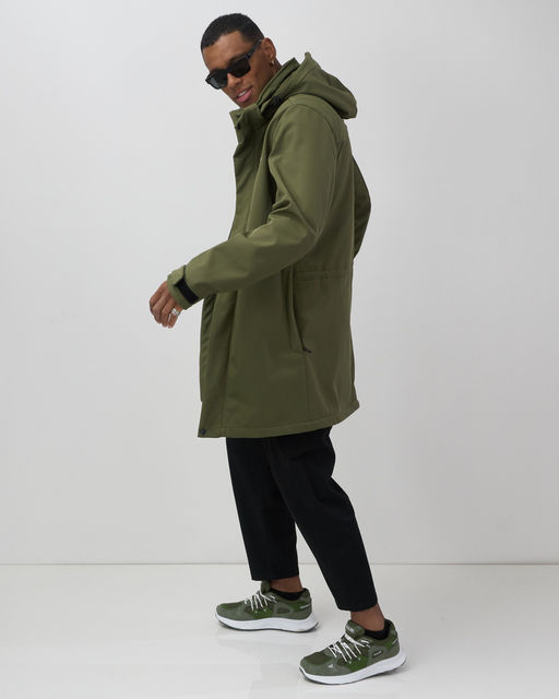 Парка спортивная мужская с капюшоном softshell цвета хаки 9565Kh - Mtforce фото 14