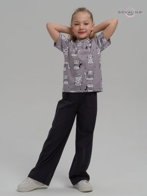 Костюм Лето котейки на сером-фуме - Sovalina фото 20