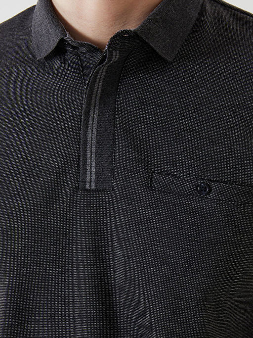Polo Yaka Uzun Kollu Erkek Sweatshirt