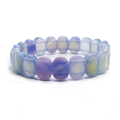 Браслет из камня Голубой агат очищает энергетику, дарует счастье и удачу