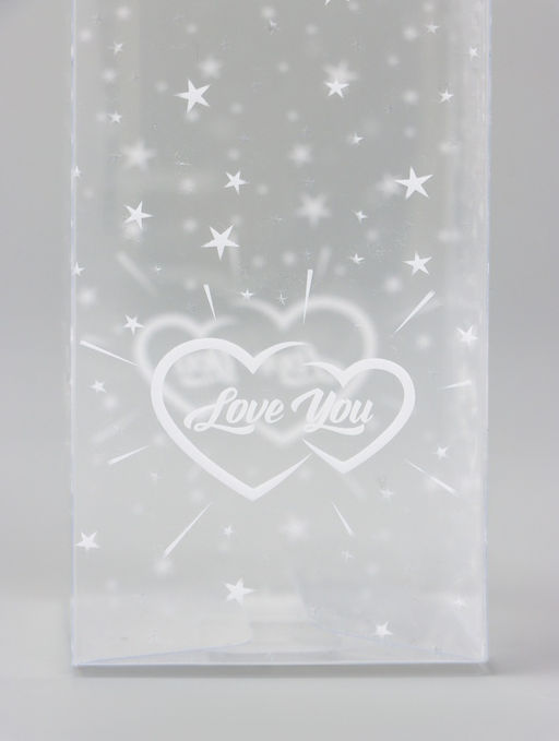 Цена за 5 шт. Складная коробка из PVC LOVE YOU, прозрачная с рисунком, 5?5?12 см 5 шт. - UPAK LAND фото 2