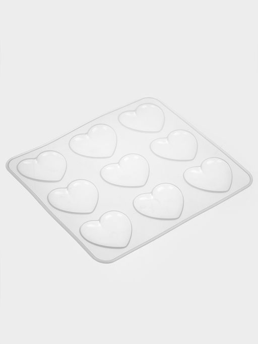 Форма для шоколада Доляна Сердечки, силикон, 20?17.5?0.6 см, 9 ячеек (5.5?5 см), прозрачная  фото 3