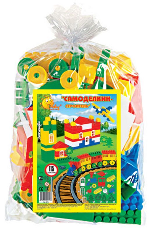 Конструктор "Строитель" большой, 115 элем. в мешке (0576) Полесье