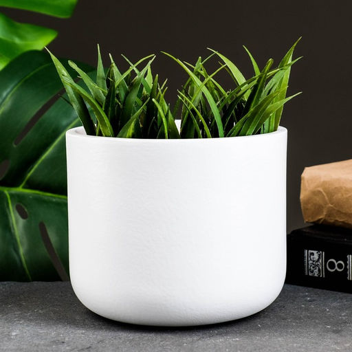 Кашпо для цветов «Ноа бочонок», 1.25 л, d=14 см, h=12 см, белое