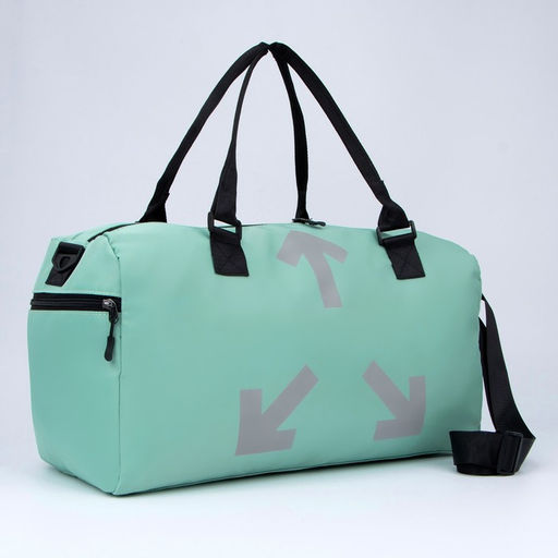 Сумка спортивная 3 ARROW на молнии, отдел из ПВХ, отдел для обуви, наружный карман, цвет мятный - Nazamok фото 6