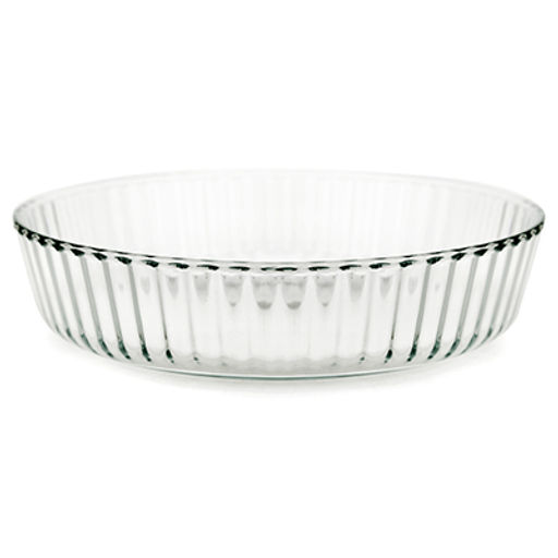 Форма стеклянная для запекания Рифленая 2,1л, круглая, д25,5см h5,7см термостекло, в цветной коробке (Китай)