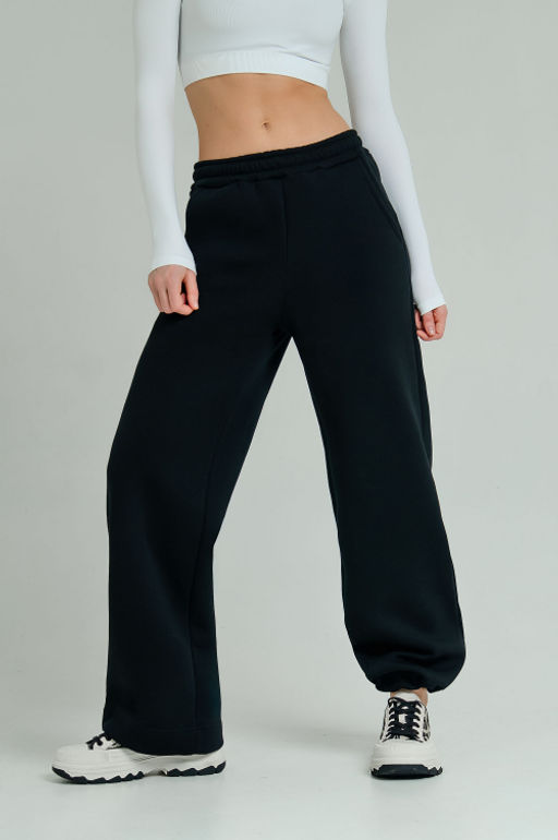 Арт. 7903 Брюки оверсайз с начесом 44-50 (4 шт) Цвет:черный - Калинка фото 6