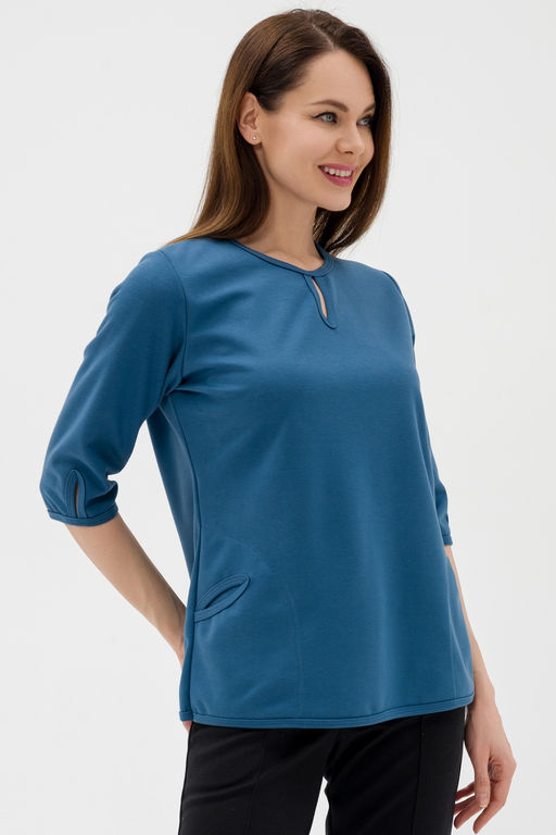 Кофта женская из коттон фита Анфиса ниагара макси - Амадэль фото 5