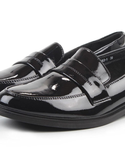 03-DCO163-1 BLACK Лоферы женские (натуральная кожа)