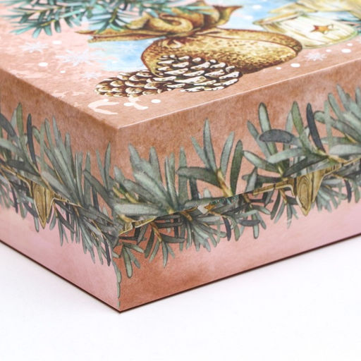 Коробка новогодняя подарочная складная «С Новым годом», 21×15×5.5 см