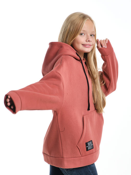 Худи one size с начесом UD 8018 терракот - Mini maxi фото 9