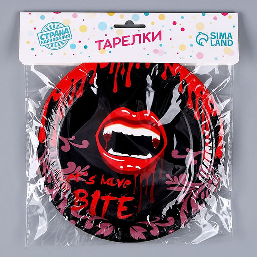 Тарелка бумажная Губы, в наборе 6 шт. - Страна карнавалия фото 4