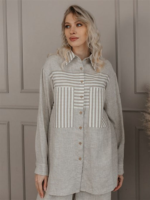 лен 50%, хлопок 50% рубашка