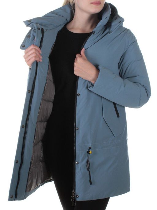 M9072 GRAY/LT.BLUE Пальто зимнее женское Snowpop - Fashion фото 8