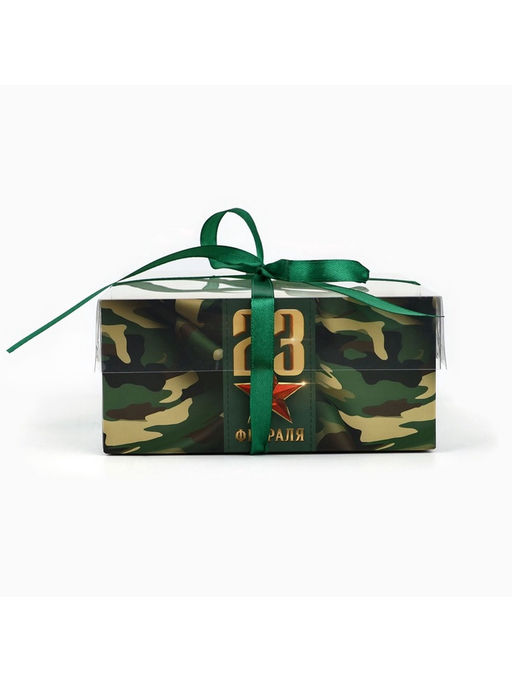 Цена за 5 шт. Коробка для капкейка 23 февраля, 16?16?7.5 см