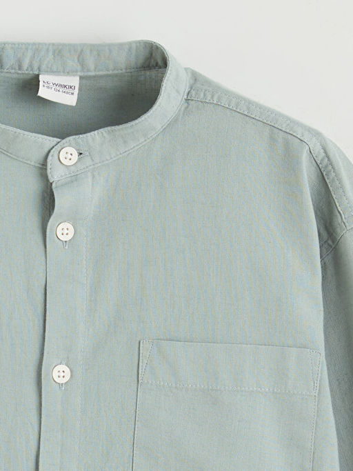 Hakim Yaka Keten Kar???ml? Erkek ?ocuk G?mlek