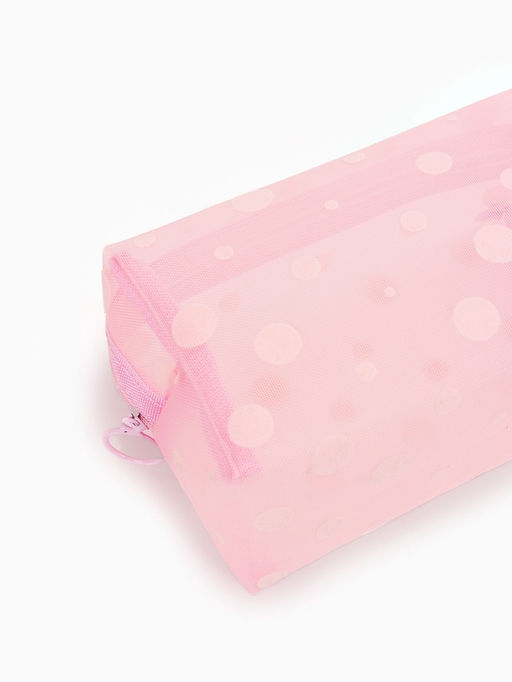 Косметичка дор Горох, сетка 18*7,5*10, отд на молнии, розовый