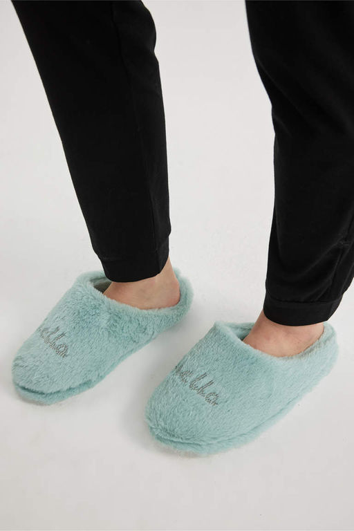 Женские домашние тапочки на плоской подошве - Defacto фото 3