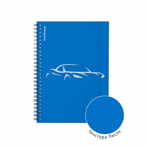 Цена за 4 шт. Тетрадь общая с пластиковой обложкой на спирали ErichKrause Mirage, синий, A5, 80 листов, клетка  фото 3