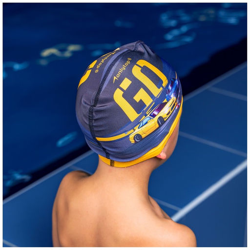 Шапочка для плавания детская ONLYTOP Swim GO, тканевая, обхват 46-52 см