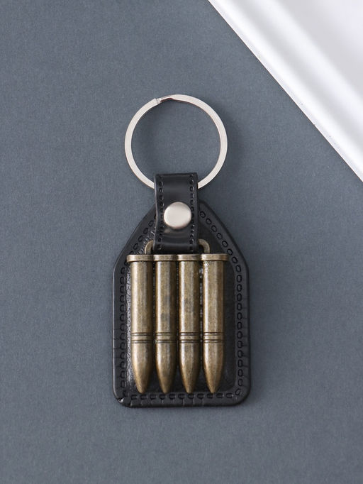 Цена за 12 шт. Кожаный брелок для ключей «Пули», (кожзам), 6.8×4 см
