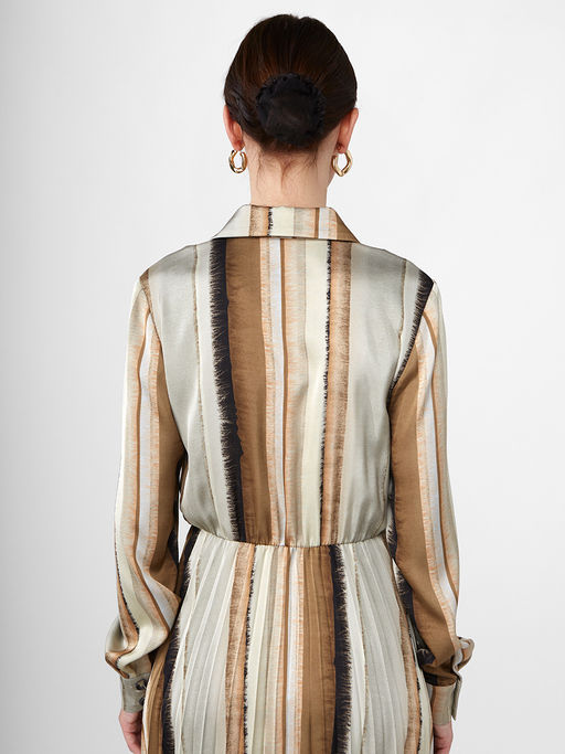 Платье из принтованной атласной ткани - Tantino фото 9